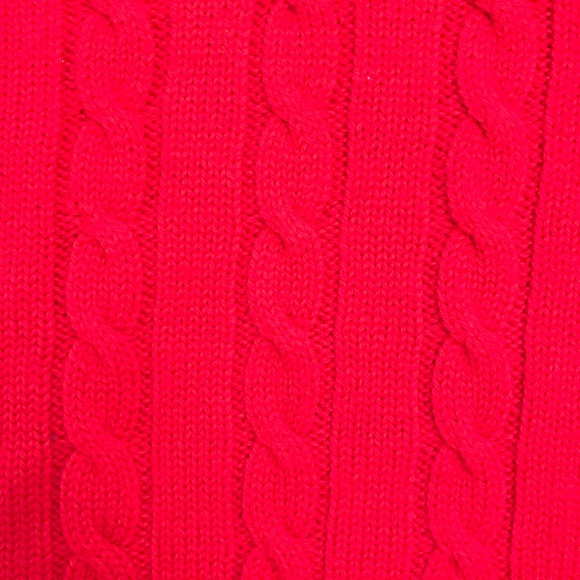 Vintage Gant The Rugger Wool Sweater Mens Large Red Cable Knit V Neck Jumper - Picture 6 of 6